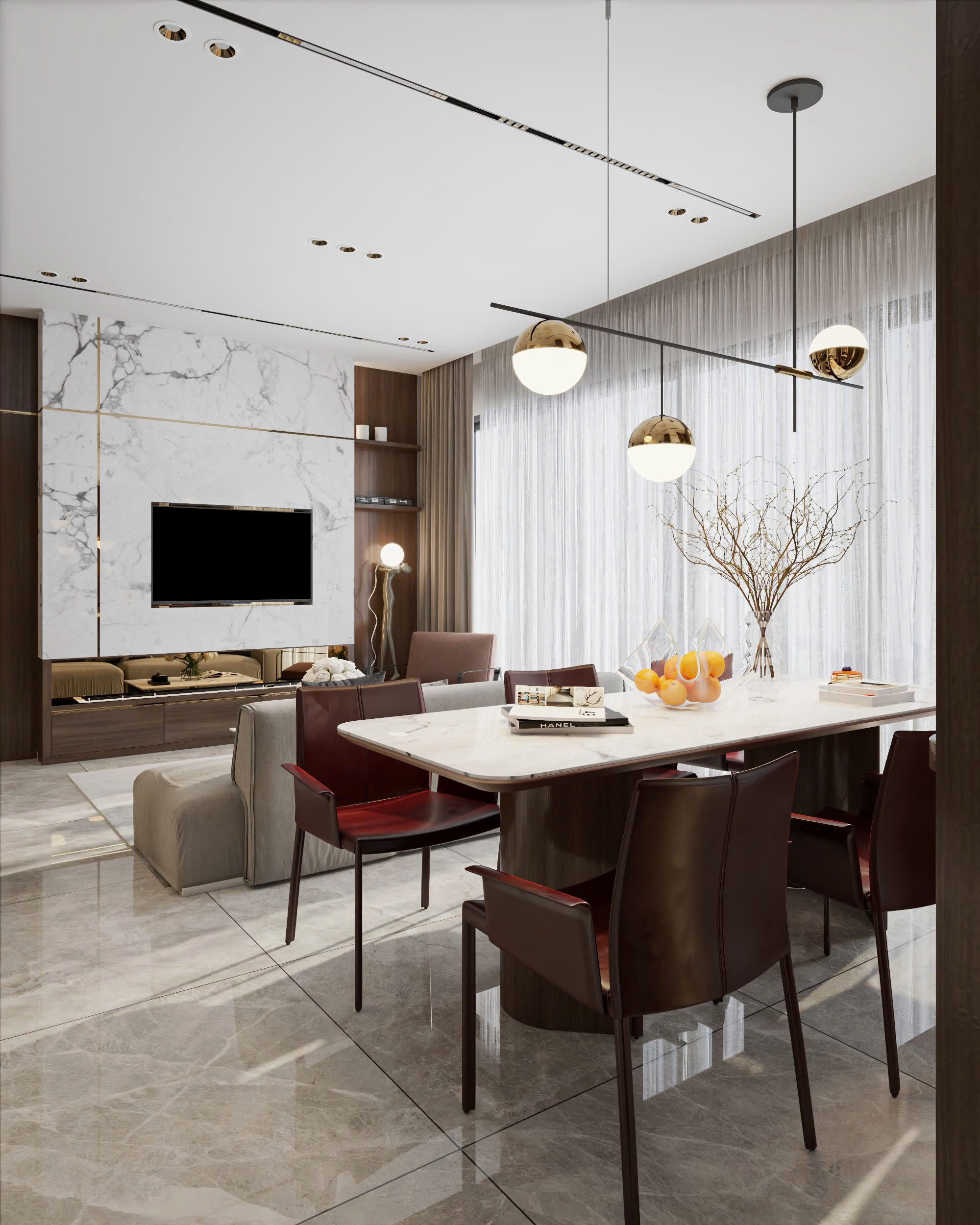 living room thiết kế thông minh theo phong cách đương đại okkovn