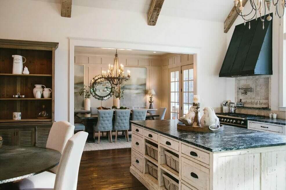 không gian bép shabby chic