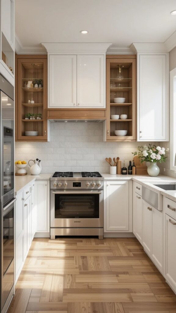 lựa chọn chất liệu sàn bếp gỗ cho căn hộ