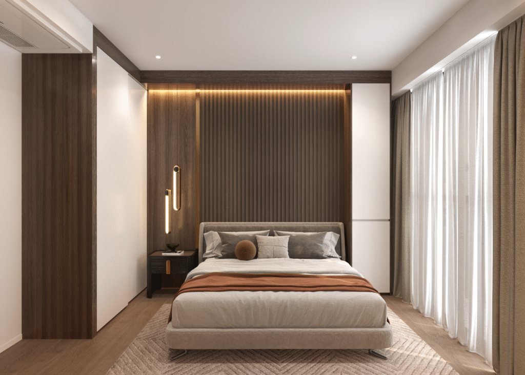 phòng ngủ 2 cải tạo căn hộ 58m2