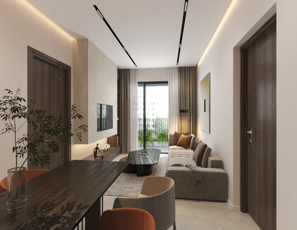 Cải tạo nội thất căn hộ 58m²  livingroom
