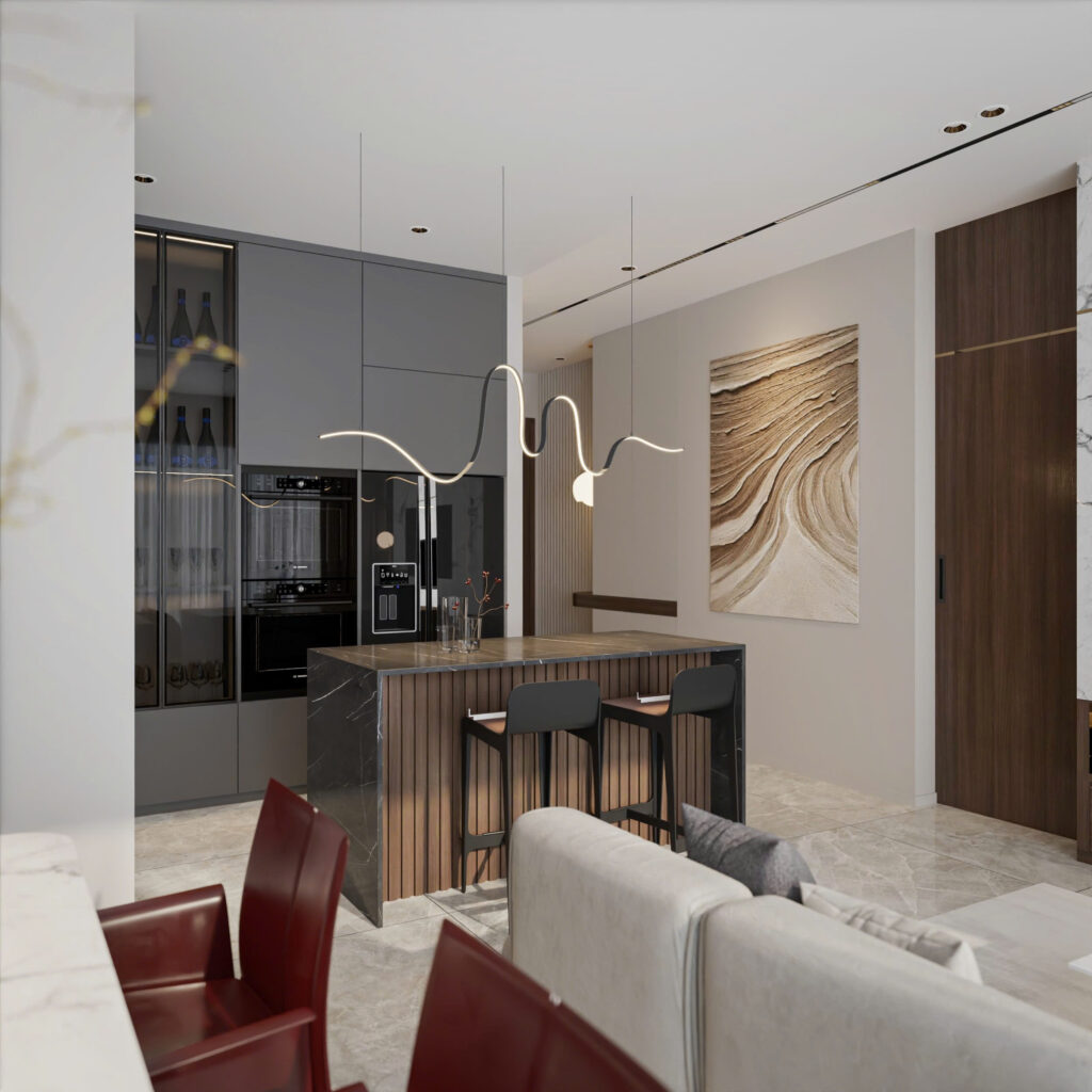 đảo bếp trong thiết kế okko