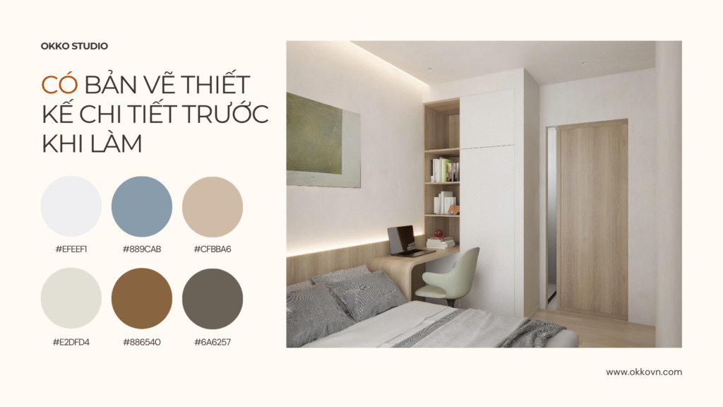  có bản vẽ thiết kế nội thất giúp tiết kiệm chi phí khi thi công