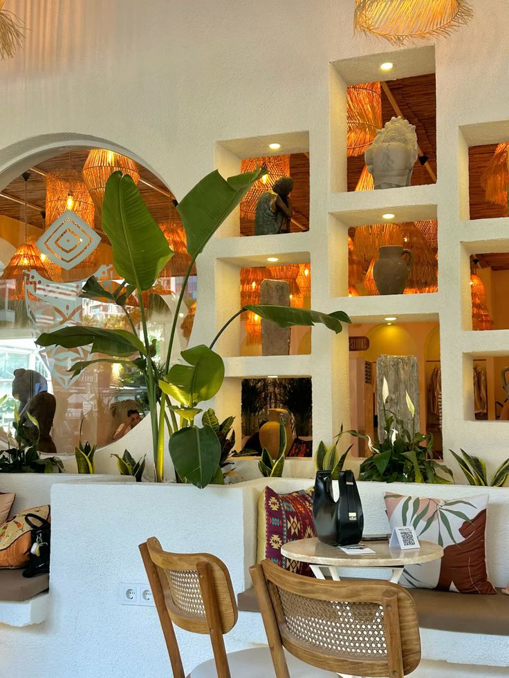 trang trí nội thất quán cà phê phong cách boho