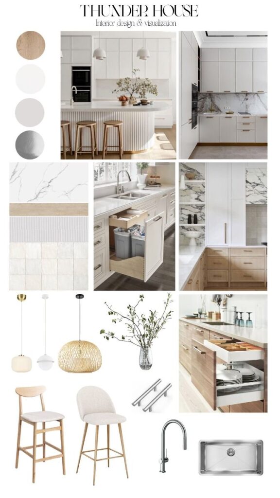 bảng ý tưởng thiết kế nhà bếp bằng kỹ thuật số