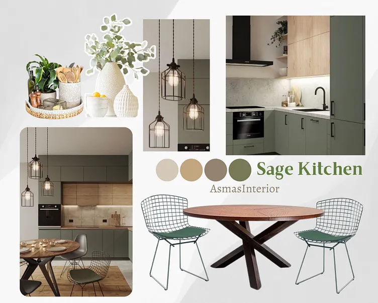 moodboard ý tưởng thiết kế nhà bếp bằng canva